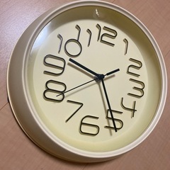 IKEA  時計　電池式　壁掛け　パステルイエロー