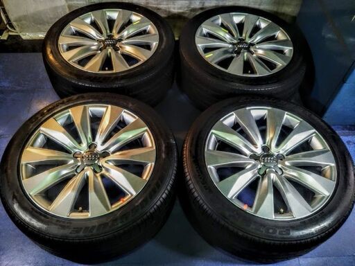 アウディ A8純正 18インチ【富山】アウディ純正 A8 中古4本 PCD112 ET45（夏 255/45R18 廃タイヤ4本付き）ノーマル戻し用
