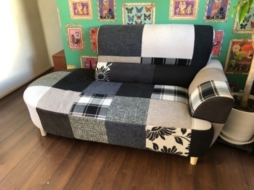 【本日1月29日引き取り限定価格！】北欧　ソファ　パッチワーク