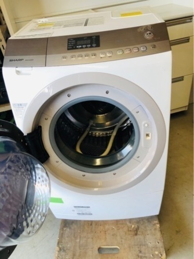 5KM以内配送無料　9KG シャープ洗濯機ドラム洗濯乾燥機ES-A200-WL