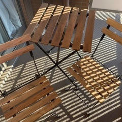 TÄRNÖ テルノー テーブル＆チェア2脚 屋外用, ブラック/...