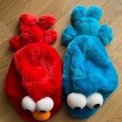 USJ購入　エルモ　クッキーモンスター　かぶり物の画像