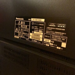 【ジャンク品】0円　Panasonic パナソニックVIERA TH-49CX800の画像