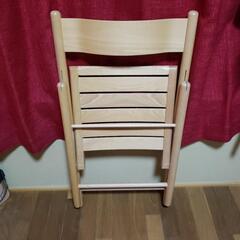 パソコンテーブル　　木製椅子　　折り畳みの画像