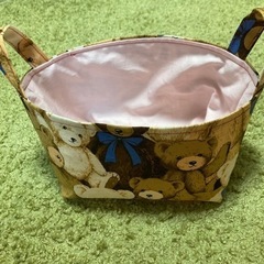布バスケット　クマちゃん　〜ハンドメイド〜の画像