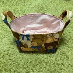 布バスケット　クマちゃん　〜ハンドメイド〜の画像