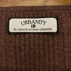 ブラウン スクエアリブニット Lの画像