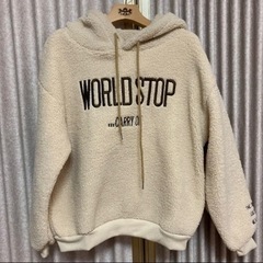 長袖ボアパーカー ページュの画像