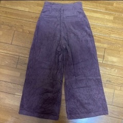 コーデュロイ ワイドパンツ パープルの画像