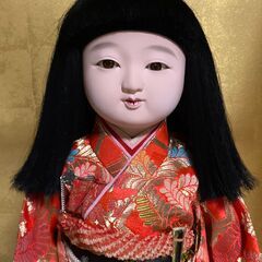 日本人形　市松人形　ガラスケース入り