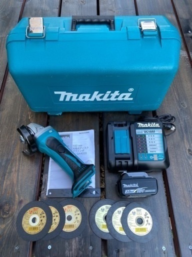 中古 マキタ　GA402D 18V ディスクグラインダー　セット