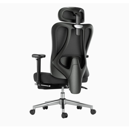 Hbada オフィスチェア デスクチェア 椅子　ブラックオットマン付き