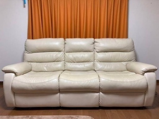 NITORI ニトリ 電動ソファ リクライニングソファ 3人掛け3Pアイボリー