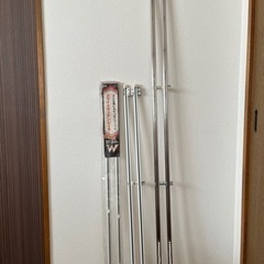 【完了しました】カーテンレール3本　ダブル伸縮式1.1〜2.0m×2本と167cm1本の画像