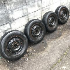 鉄ホイール（タイヤ付き4本セット！）タイヤ溝あまり無し！