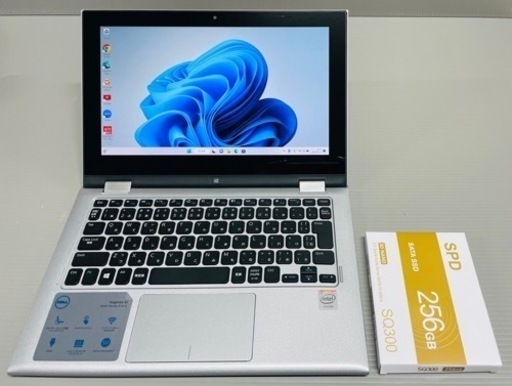 【引取先決定】配送可！　年賀状　新品SSD、Windows11搭載　DELL製ノートパソコン　360°ヒンジ、タッチパネル、カメラ、B