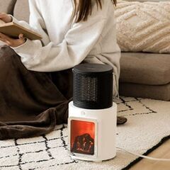 人感センサー付き 暖炉調セラミックファンヒーターの画像