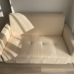 【無料】2人掛けソファ  北欧　シンプル　ファブリックソファ 