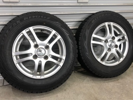 【W2822】15年製 145/80R13 ブリジストン ブリザックREVO-GZ 社外アルミ 軽自動車 スタッドレス 冬タイヤ