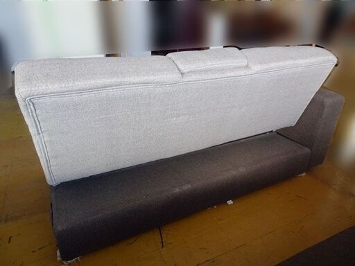 特価☆2人掛ソファベット シングルタイプ☆メーカー不明 引き出し収納付き 家具 インテリア オットマン付き