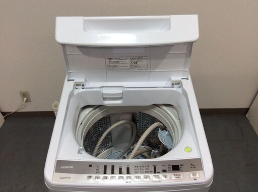 （3/25受渡済）YJT6049【HITACHI/日立 8.0㎏洗濯機】極美品 2021年製 ビートウォッシュ BW-T807-N 家