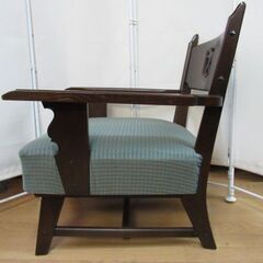 アームチェア/ラウンジチェア/1人掛けソファ/ナラ無垢材/洋家具/永田良介商店/タツ型/アンティーク/英国/イギリス/中古品/JKN4854/の画像