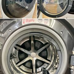 地域限定送料無料　超美品【 Panasonic 】パナソニック 洗濯11.0㎏/乾燥6.0㎏ ドラム式洗濯機 2度洗いモード搭載 温水泡洗浄W 槽洗浄サイン NA-VX800ARの画像