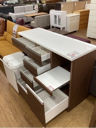 KA-38【新入荷　リサイクル品】ニトリ　組み合わせ自由なキッチンカウンター　ブラウン