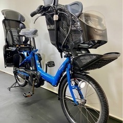 1年保証 送料無料　ヤマハ　パスキッス　20インチ　青色　電動アシスト自転車 関東全域送料無料 業界最長保証付き ヤマハ パスキスミニ 20インチ 3人