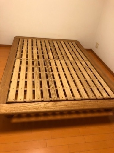 【売買成立】天然無垢材のダブルベットフレーム
