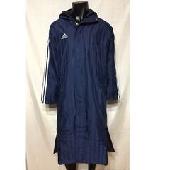 C14-01 新品 ADIDAS アディダス 人気の定番商品 シャドー ロングボアコート ベンチコート フード付き 裏ボア 中綿 CU856 ネイビー Ｍの画像