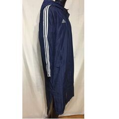C14-01 新品 ADIDAS アディダス 人気の定番商品 シャドー ロングボアコート ベンチコート フード付き 裏ボア 中綿 CU856 ネイビー Ｍの画像