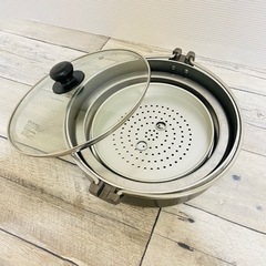 新品未使用　オールシーズン万能鍋（目皿付）の画像