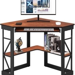 新品未使用　パソコンデスク コーナーデスク 三角 ゲーミングデスク コンパクトデスク キーボードトレイ付き