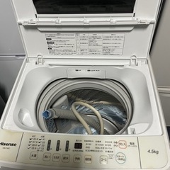 設置無料、配送可能、美品中古Hisense 4.5kg 洗濯機【HW-T45C】