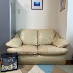 2人ソファ　脚外せます　ニトリカバー付けますの画像