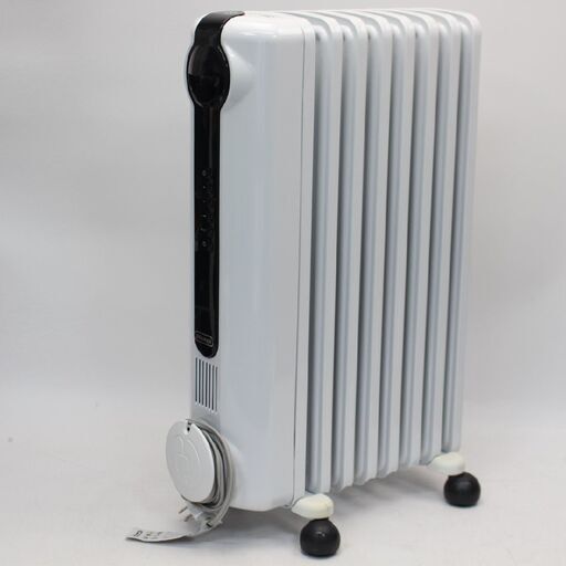119)【美品】デロンギ DeLonghi オイルヒーター ホワイト L字型フラットフィン8枚 8～10畳用 JRE0812