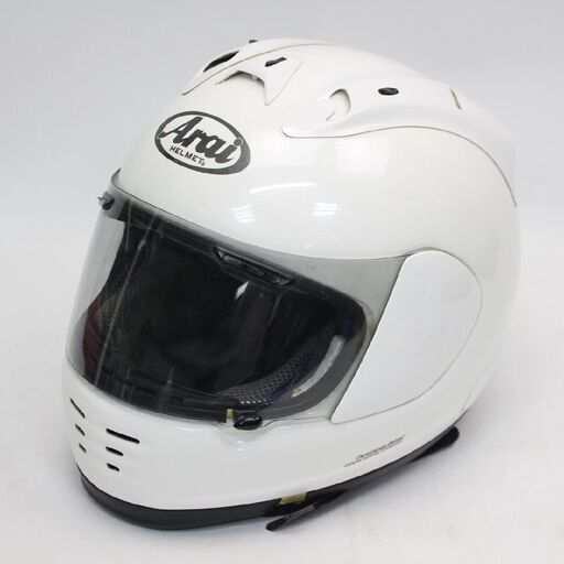 110)Arai アライ フルフェイス ヘルメット Super RAPIDE R スーパーラパイド SNELL 白 ホワイト 61-62cm バイク オートバイ