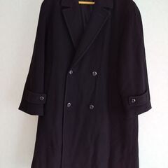 中古◆ウール&カシミヤ製のダブルのロングコート◆