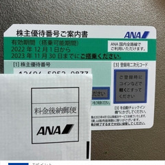 ANA JAL株主優待券各１枚