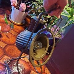 【1点物】リメイク アンティーク ランタン 電池式　キャンプ　エイジング加工品の画像