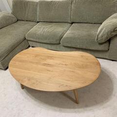 MOFY ALDER ISSEIKI 机 テーブル ビーンズ型 楕円 変形 無垢 おしゃれ