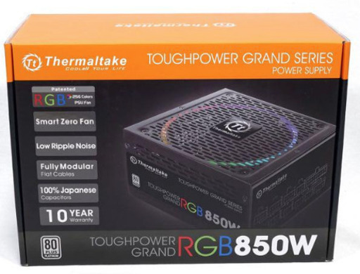 THERMALTAKE ＴＯＵＧＨＰＯＷＥＲ ＧＲＡＮＤ ＲＧＢ ８５０Ｗ －ＰＬＡＴＩＮＵＭ