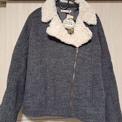 しまむら★可愛いジャケット★冬用★グレー＋ウールミックス★
