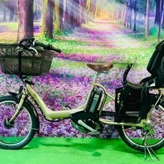 ❷ 4773子供乗せ電動自転車ブリヂストン3人乗り新品20インチ良好バッテリー