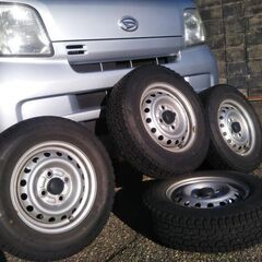 冬12インチ サンバー スバル純正/ダイハツ製造車 トヨタ ピクシス ハイゼット【富山】145R12 6PR 冬 145/80R12 LT スタッドレス 中古4本 ダイハツOEM