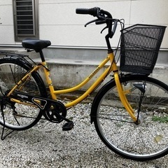 420、ママチャリ26インチ(イエロー)