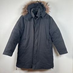 メンズ バーバリーのファー付フード 黒 ダウンコート