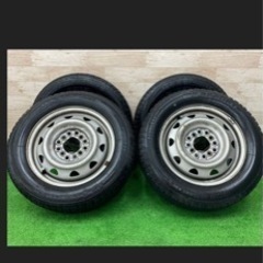 中古品　キャップ付レトロスチールホイール&155/65R13オー...