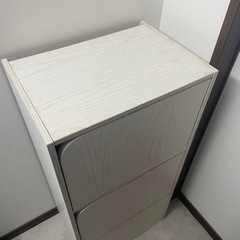 カラーボックス Nカラボ 3段扉付き(ホワイトウォッシュ) ニトリ(⚠️早急に引渡し希望)の画像